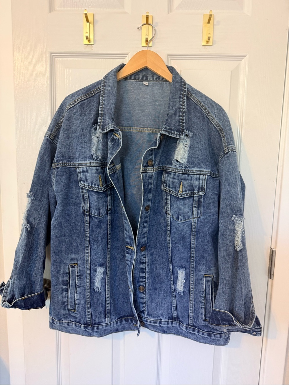 Amazon Distressed Blue Denim Jacket